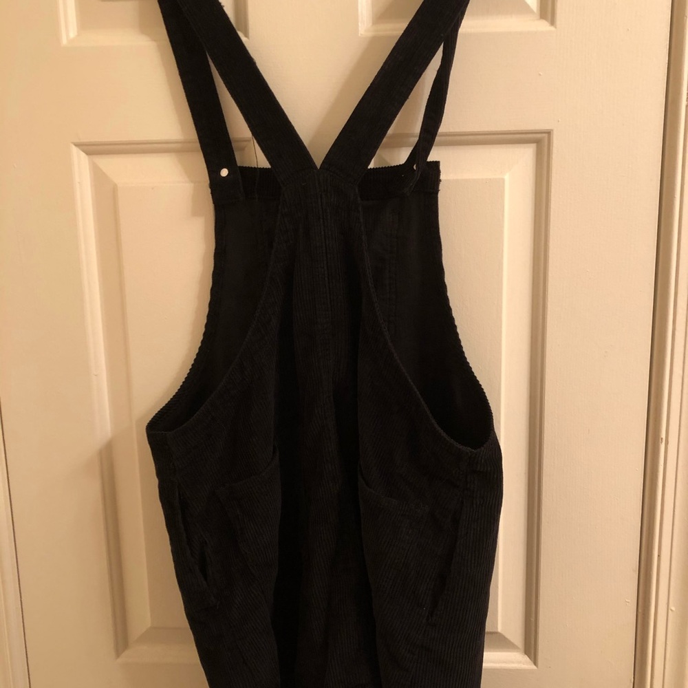Black Ribbed Overall Dress
